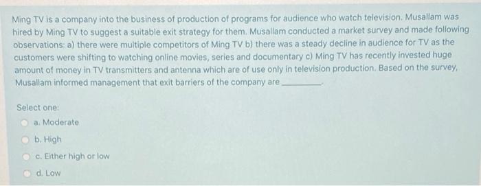 Ming TV is a company into the business of