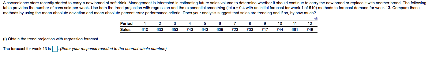 2. Specify the mean absolute deviation (MAD) and