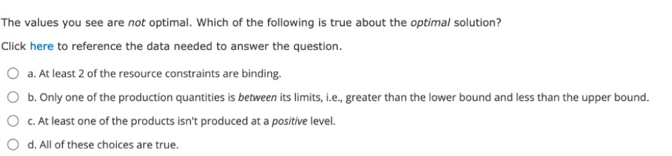 The values you see are not optimal. Which of the