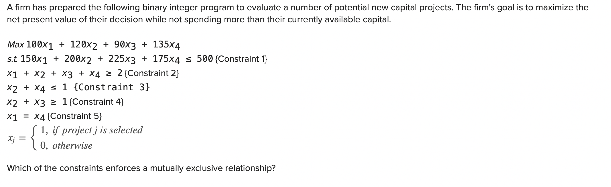 Constraint 3 Constraint 4 Constraint 2 Constraint