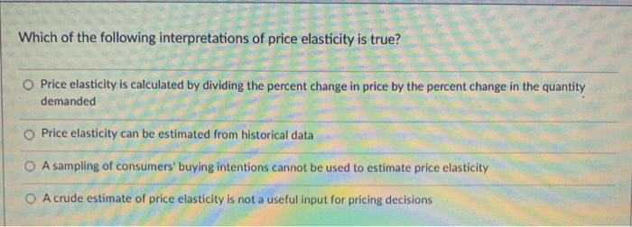 Which of the following interpretations of price