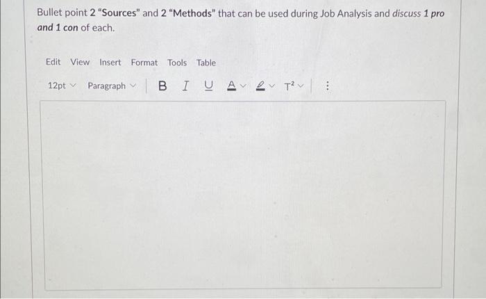 19 Bullet point 2 "Sources" and 2 "Methods" that