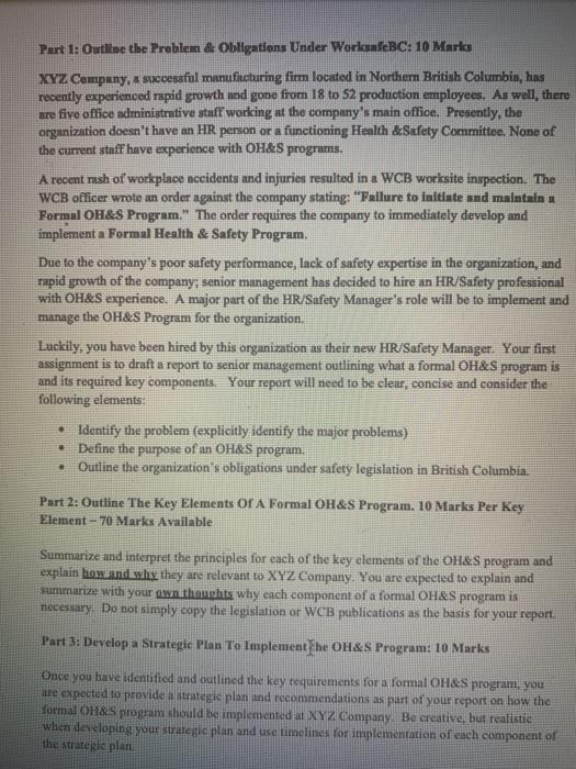 part 1 worth 10 marks part 2 worth 70 marks part