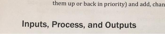 them up or back in priority) and add, chan