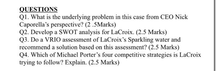 QUESTIONS Q1. What is the underlying problem in