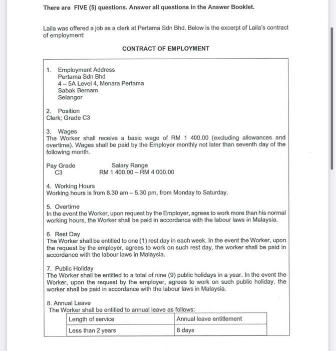 Subject : Compensation management There are FIVE