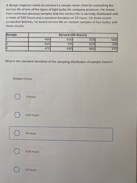 A design engineer wants to construct a sample