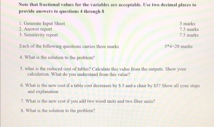 Using excel solver, solve the following LP