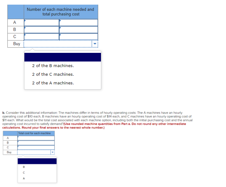 Can you please highlight the answer for each