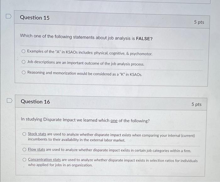 D Question 13 5 pts The UGESP, according to