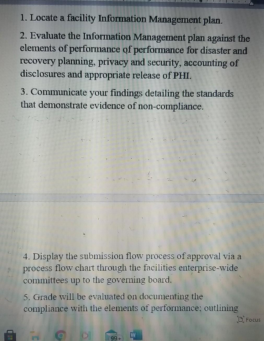1. Locate a facility Information Management plan.