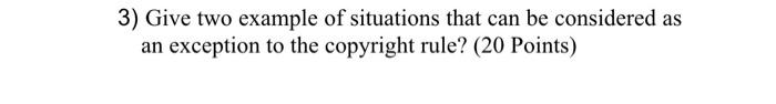 give out examples and situation, full answer