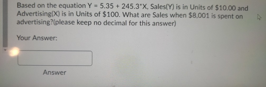 Based on the table below, what is the value of