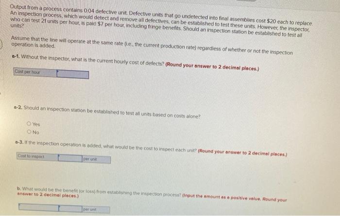 Output from a process contains 004 defective