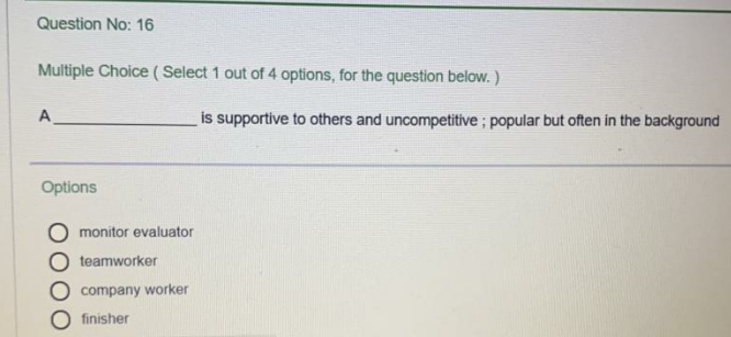 Question No: 10 Multiple Choice ( Select 1 out of