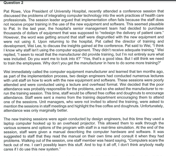 SUBJECT: TRAINING AND DEVELOPMENT a. You are a