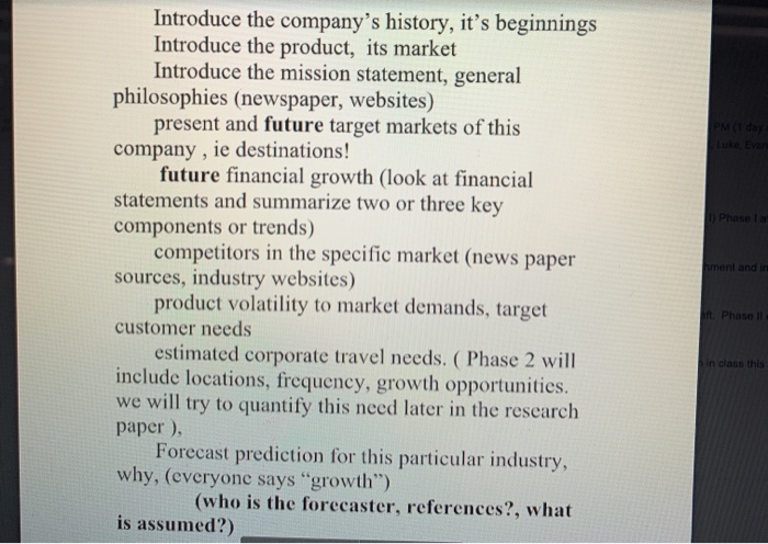 The company that is needed for the following