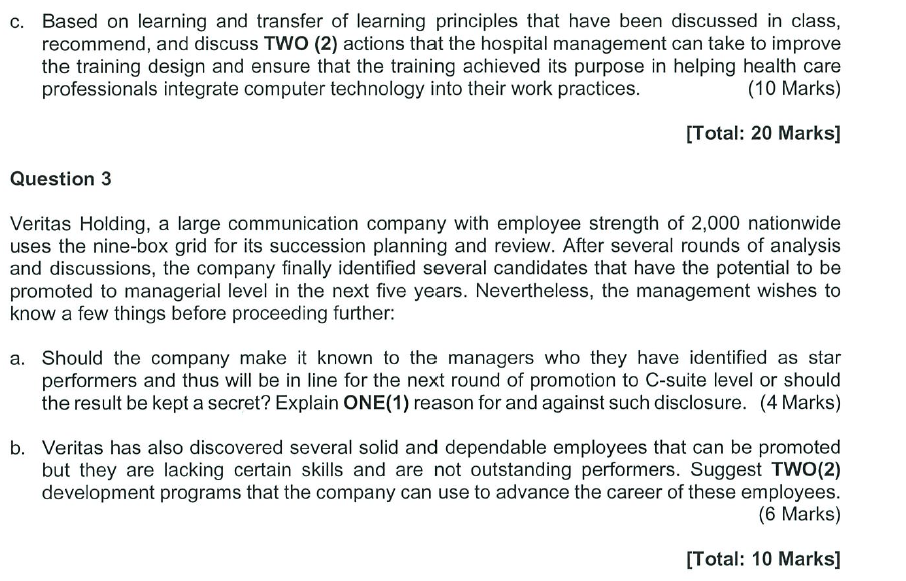 SUBJECT: TRAINING AND DEVELOPMENT a. You are a