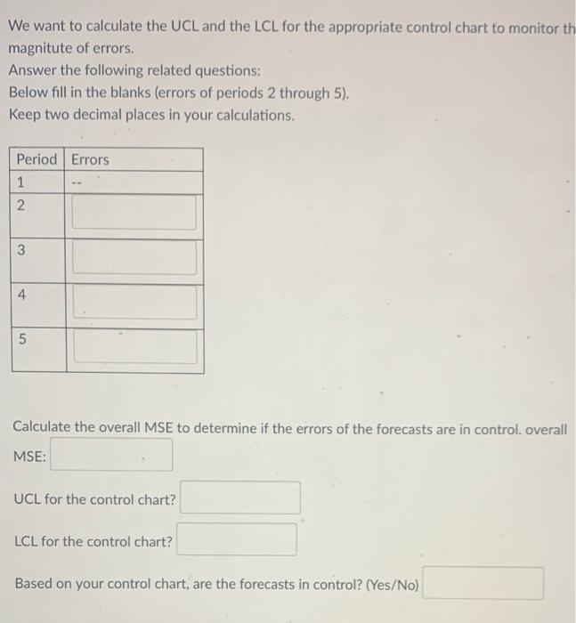 Consider the following data. We want to monitor