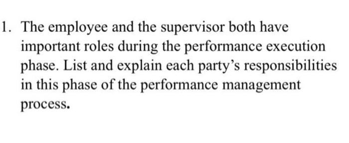 please list and explain the responsibilities of