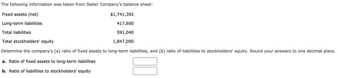 The following information was taken from Slater