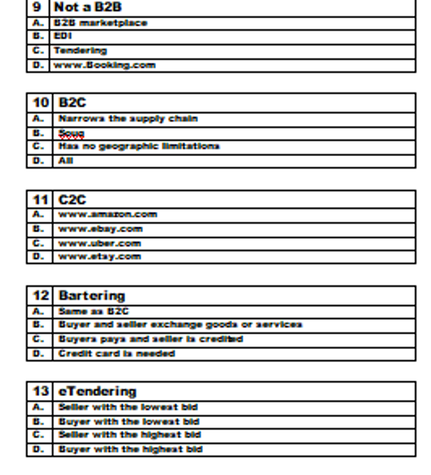 MIS please answer the questions 9 Not a B2B A B2C