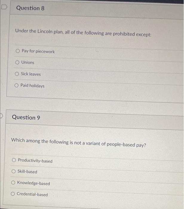 D Question 6 3 pts A total compensation approach