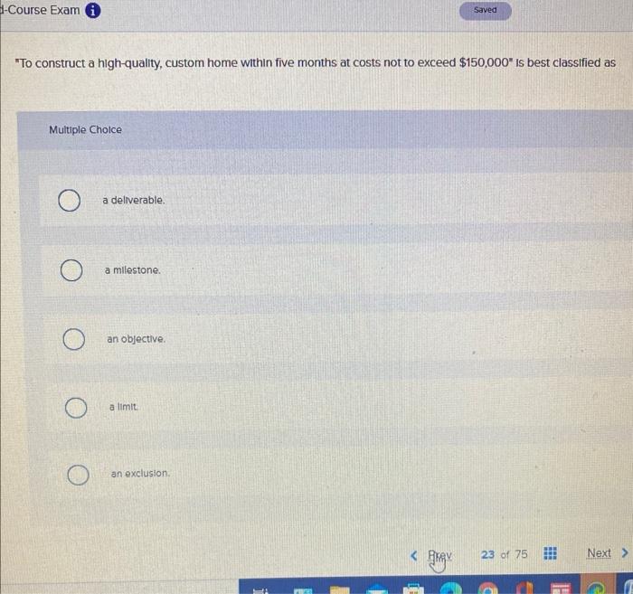 23 H-Course Exam Saved "To construct a