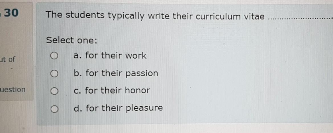 30 The students typically write their curriculum