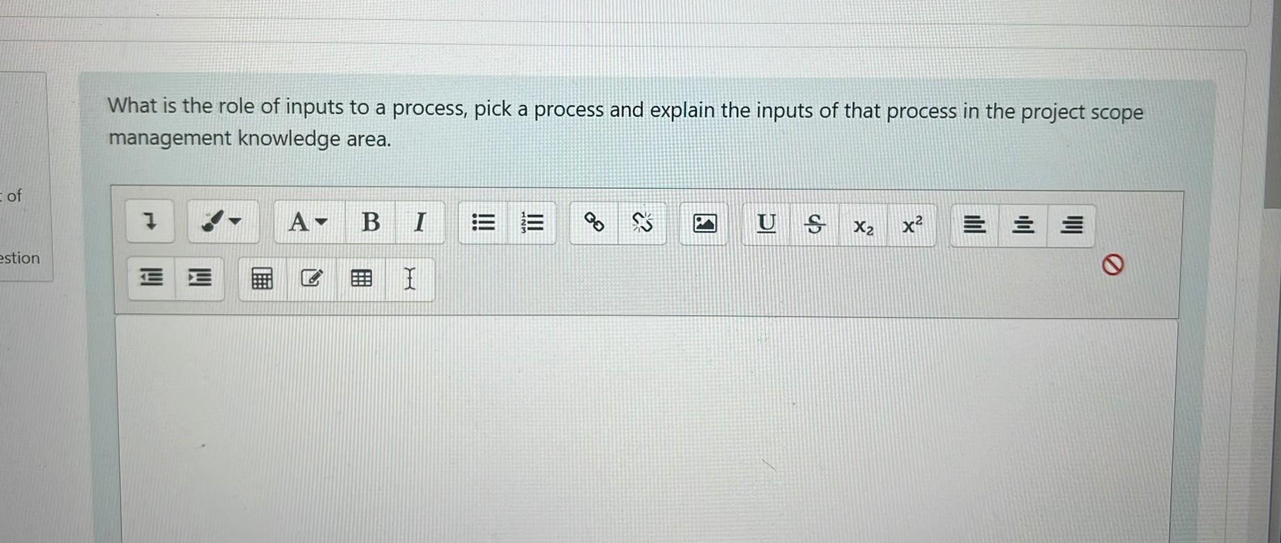 Please answer this question. E of estion What is