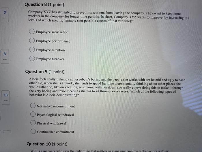 Please answer all! Thank you Question 6 (1 point)