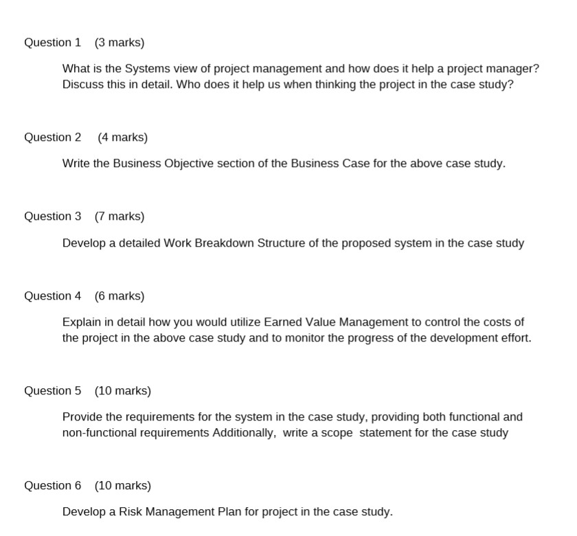 please go through the case study and answer the