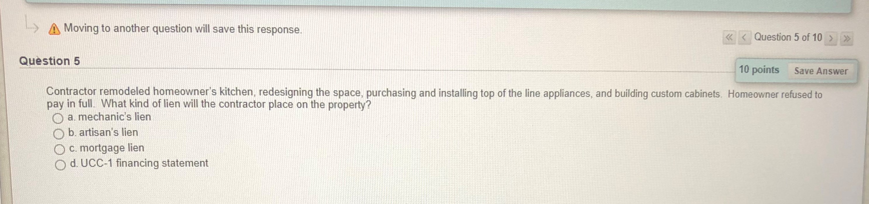 A Moving to another question will save this