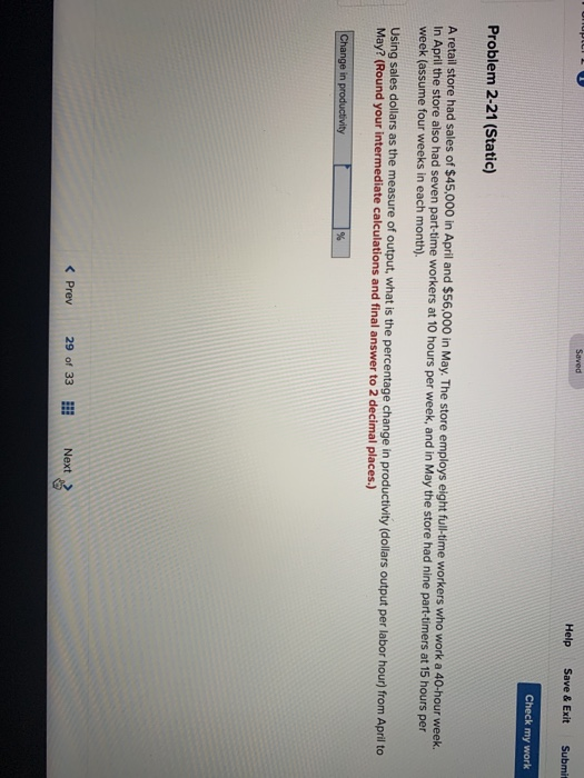 UnuptcILI Saved Help Save & Exit Submit Check my