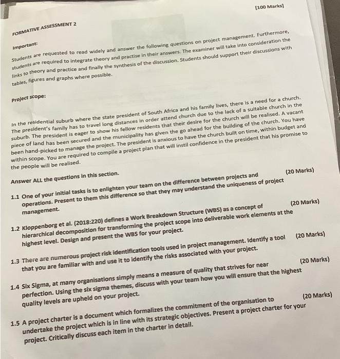 FORMATVE ASSESSMENT 2 important: Students are