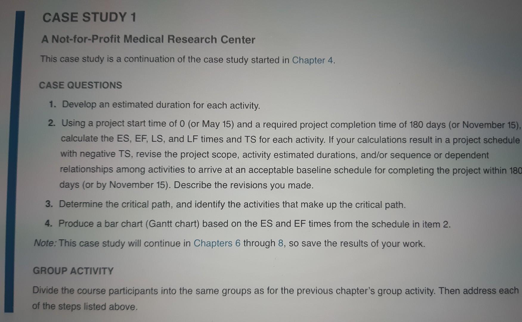 please also develop an estimated resource