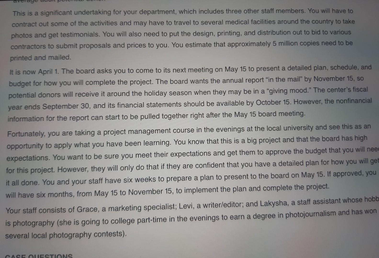 please also develop an estimated resource