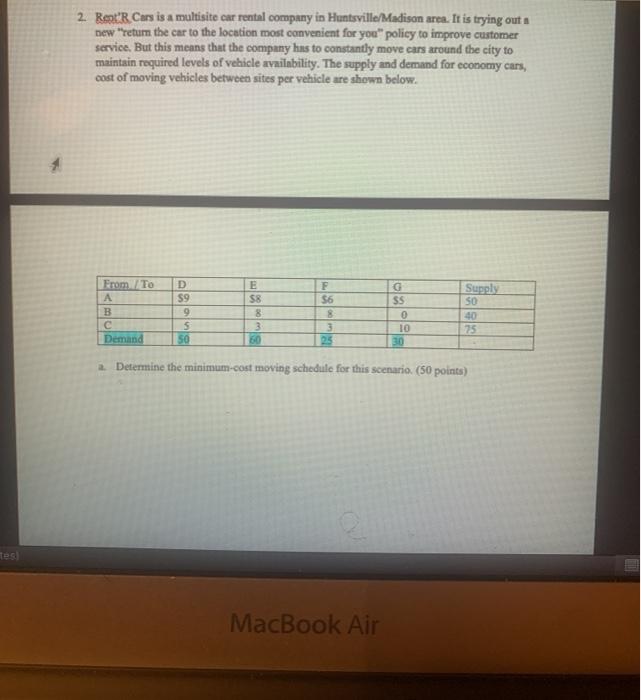 Need it done in excel! Please provide an excel