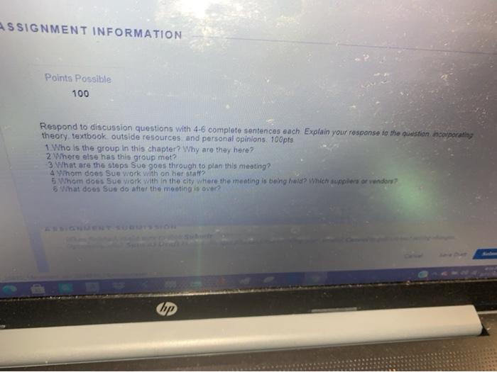 ASSIGNMENT INFORMATION Points Possible 100