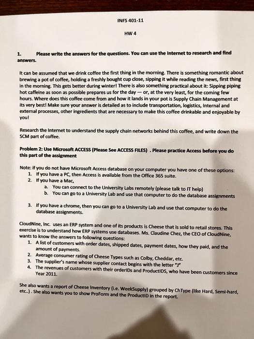 Please answer question with Microsoft Access