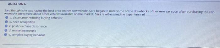 QUESTION Sara thought she was having the best