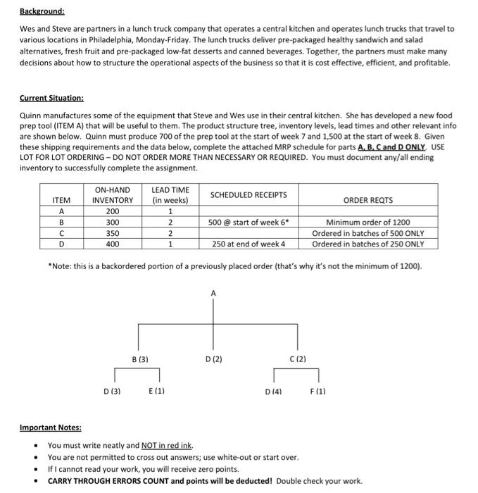 AB Background: Wes and Steve are partners in a