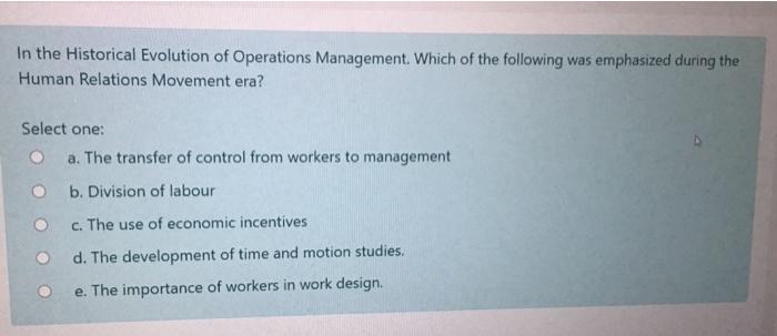 In the Historical Evolution of Operations