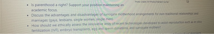 As discussed in Tong, assisted-reproduction