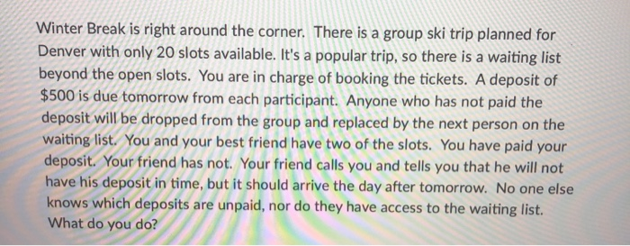 Winter Break is right around the corner. There is