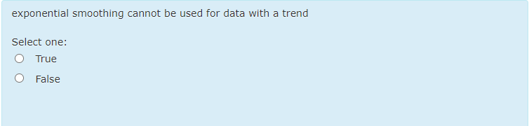 exponential smoothing cannot be used for data