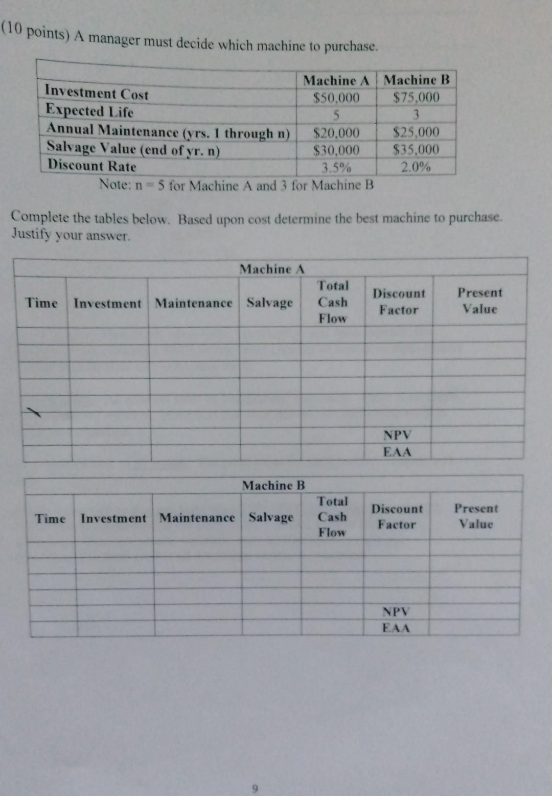 please solve this cost analysis problem (10