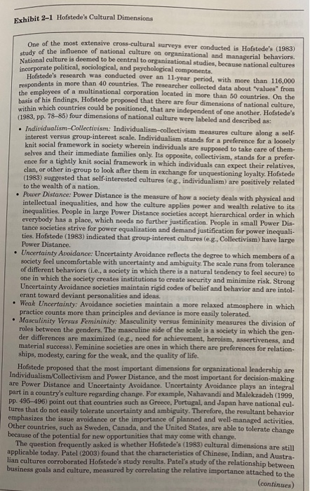 Question Set 1 Read Exhibit 2-1 on page 21