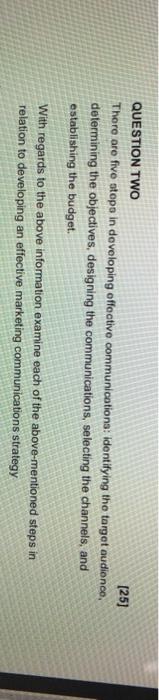 QUESTION TWO [25] There are five stopa in