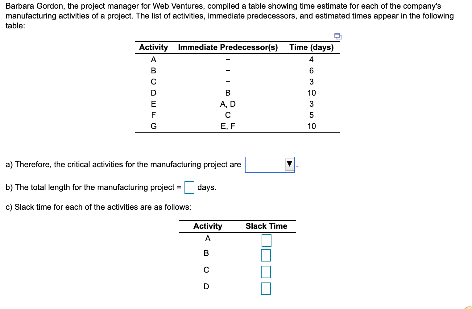 Barbara Gordon, the project manager for Web